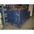 Large Rolling Wooden Forklift Bin w Steel Frame 41x49